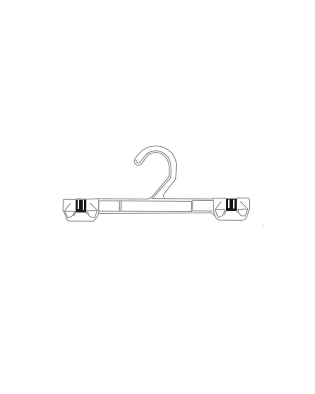 12" Clip Hanger with Stationary Plastic Hook