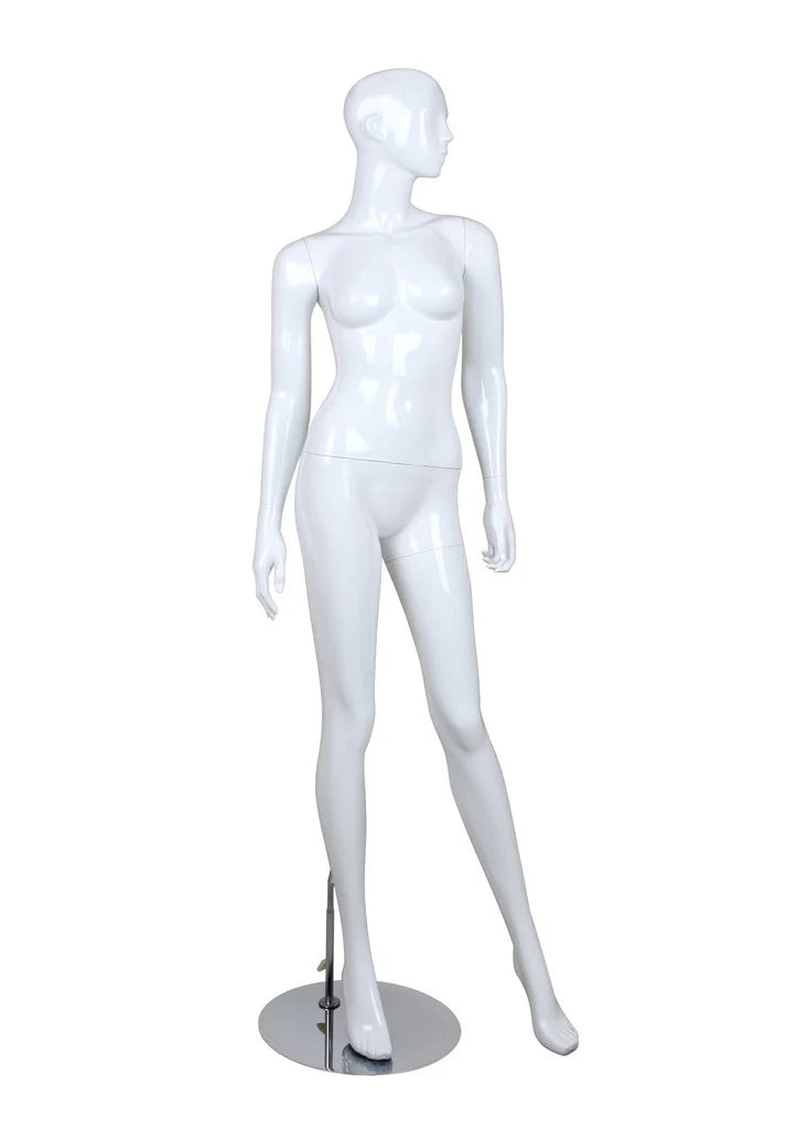 Standing Glossy Female Mannequin - Arms to Sides