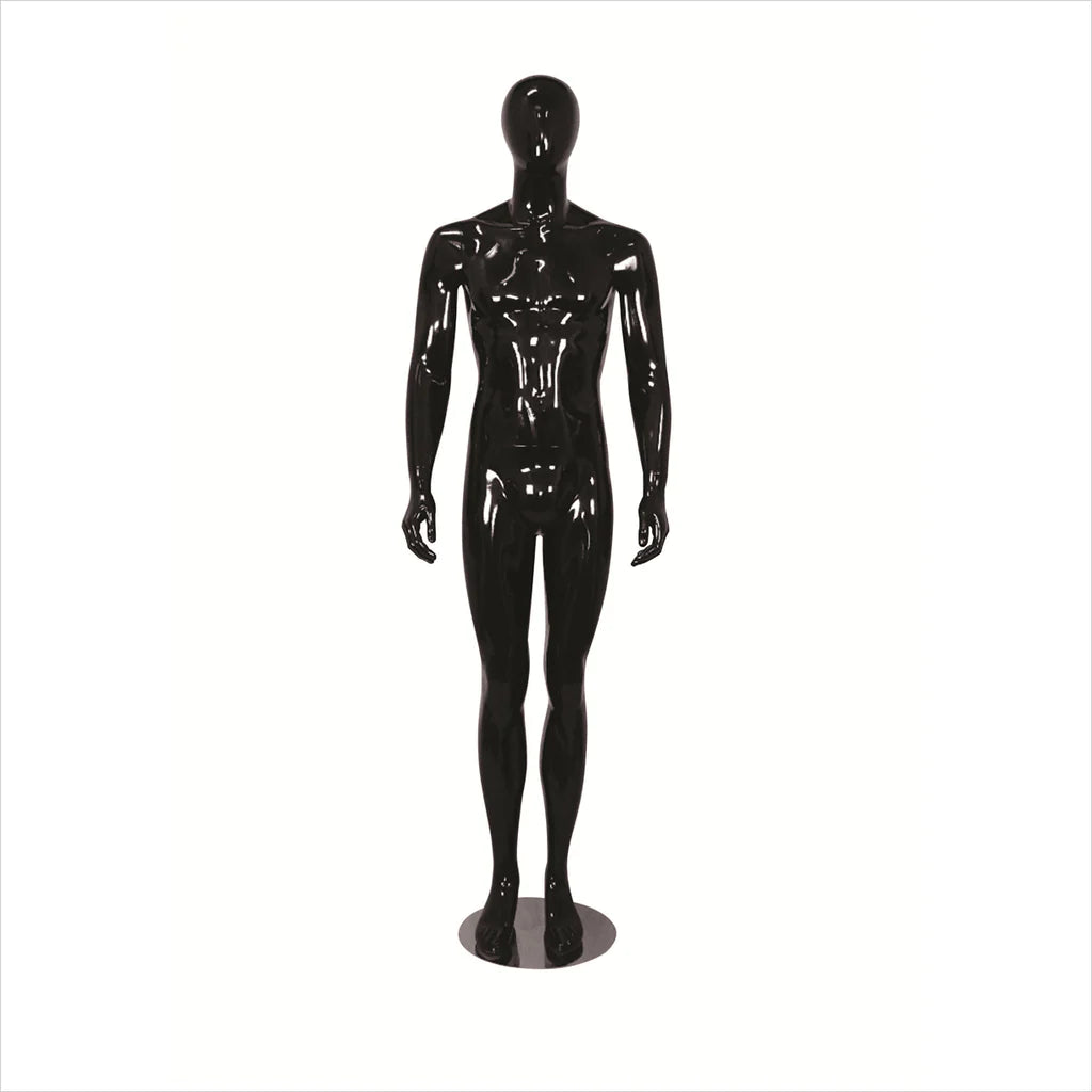 Male Fibre Glass Mannequin with head, hands by side, legs straight