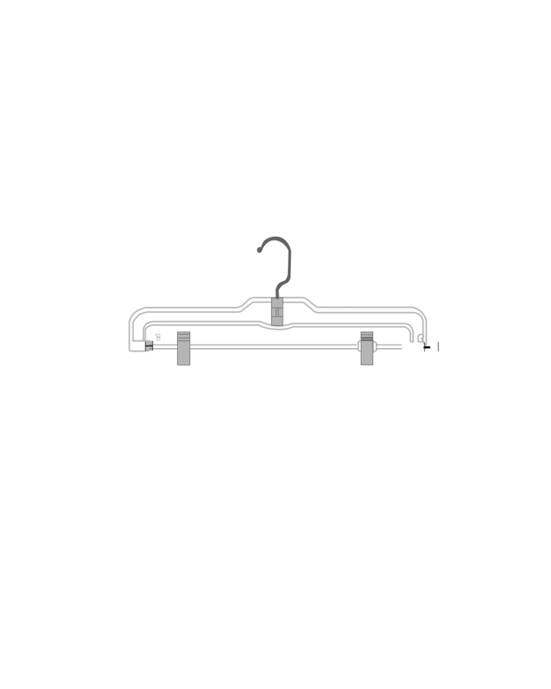 14" Pant Hanger with Metal Clips