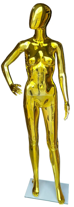 Female Plastic Mannequin Golden Chrome Finish