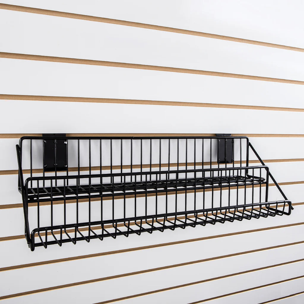Slatwall Wire Bookshelf with Pockets