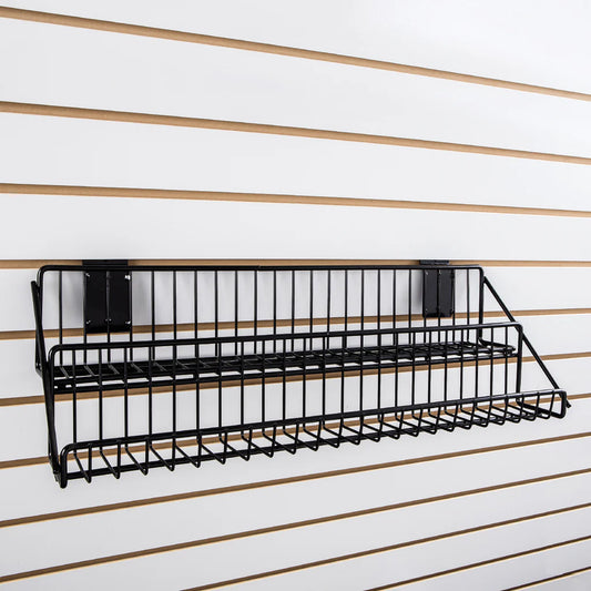 Slatwall Wire Bookshelf with Pockets