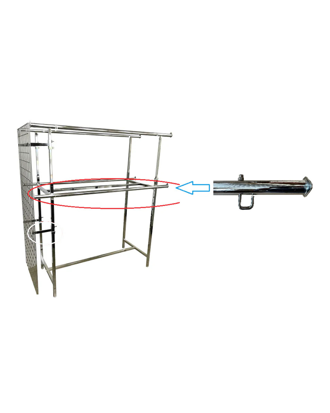 H Rack Shelf Topper Extension Bars with J Hooks for H Rack (Set of 2) – Cube Retail