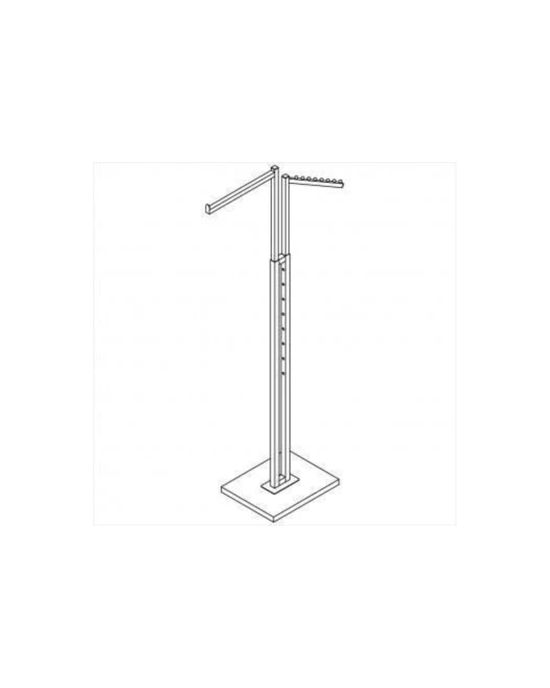 2-Way Rack with 1 Straight Arm + 1 Slant Arm