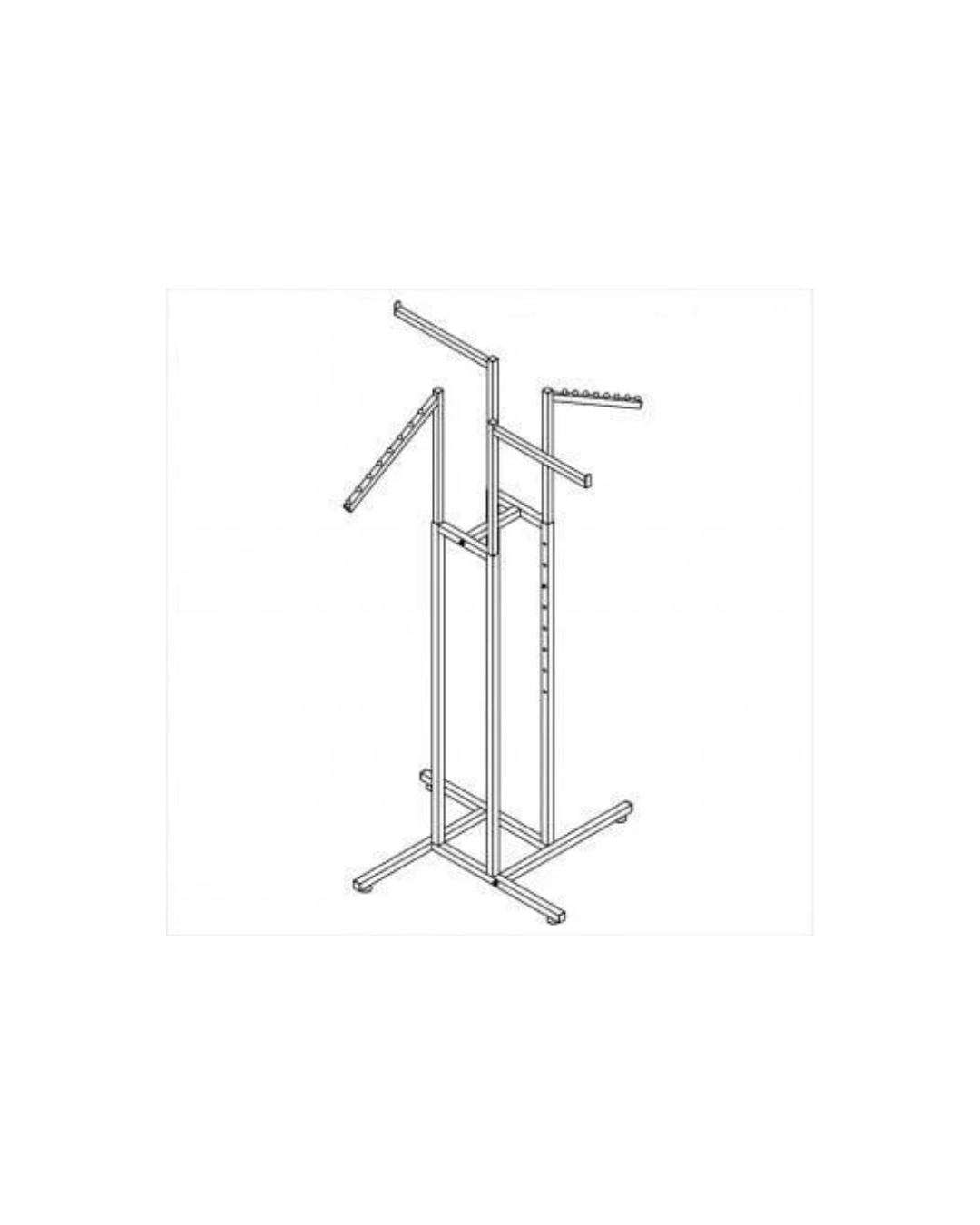 4-Way Rack with 2 Straight Arms + 2 Slant Arms