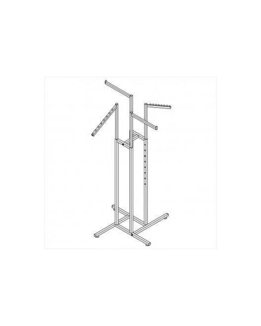 4-Way Rack with 2 Straight Arms + 2 Slant Arms