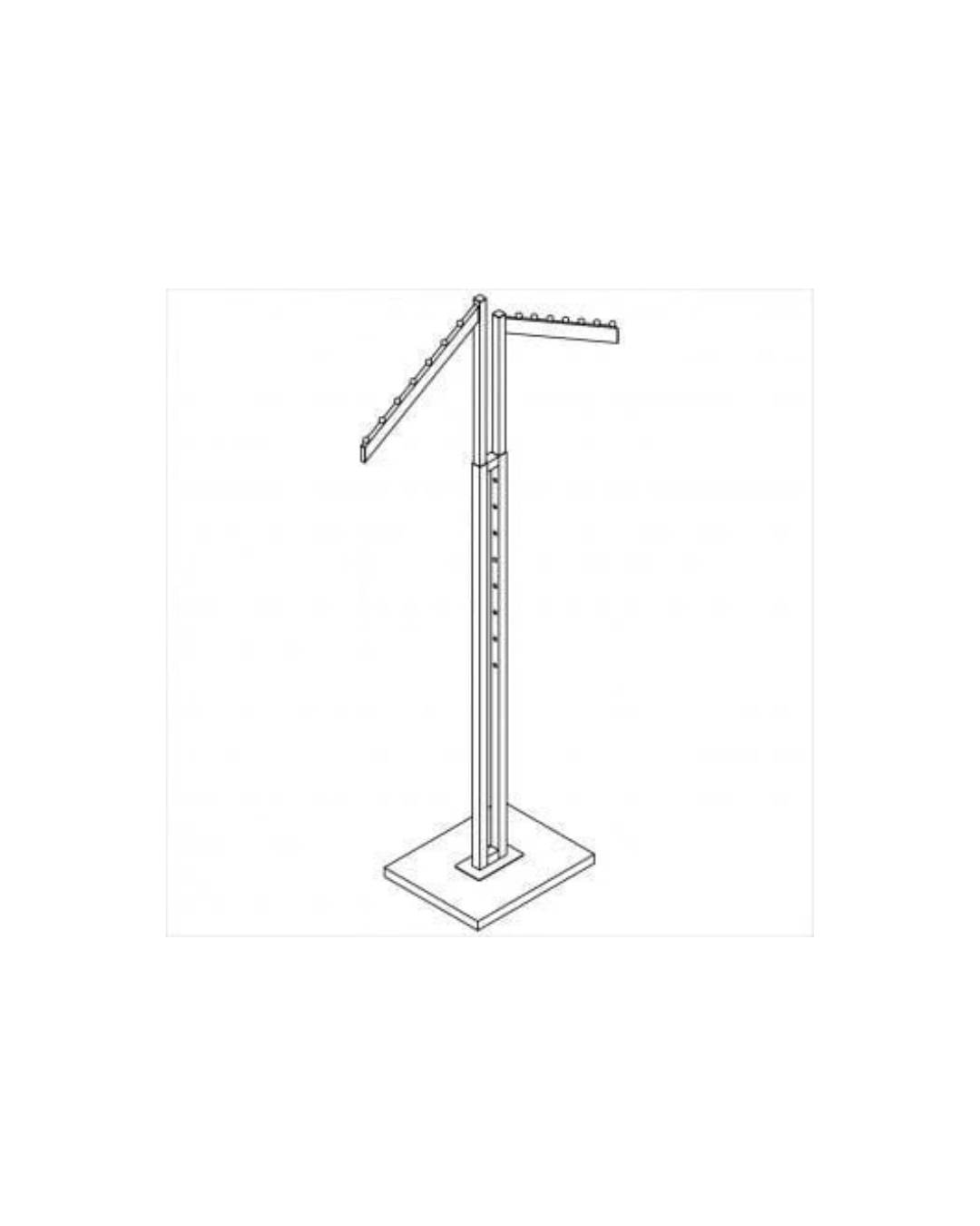 2-Way Rack with 2 Rectangular Slant Arms with 8 Balls