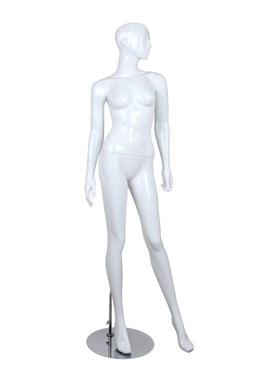Standing Glossy Female Mannequin - Arms to Sides