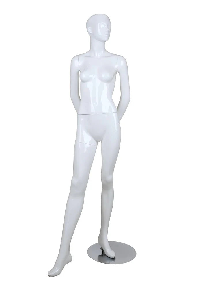 Standing Glossy Female Mannequin - Left Leg in Front