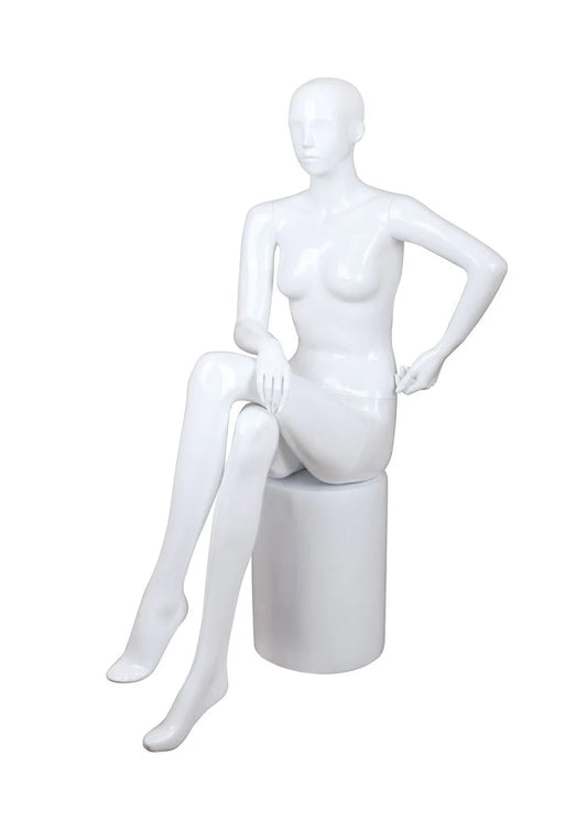 Standing Glossy Female Mannequin - Sitting