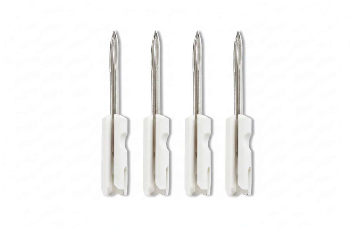 Four fine fabric tagging needles