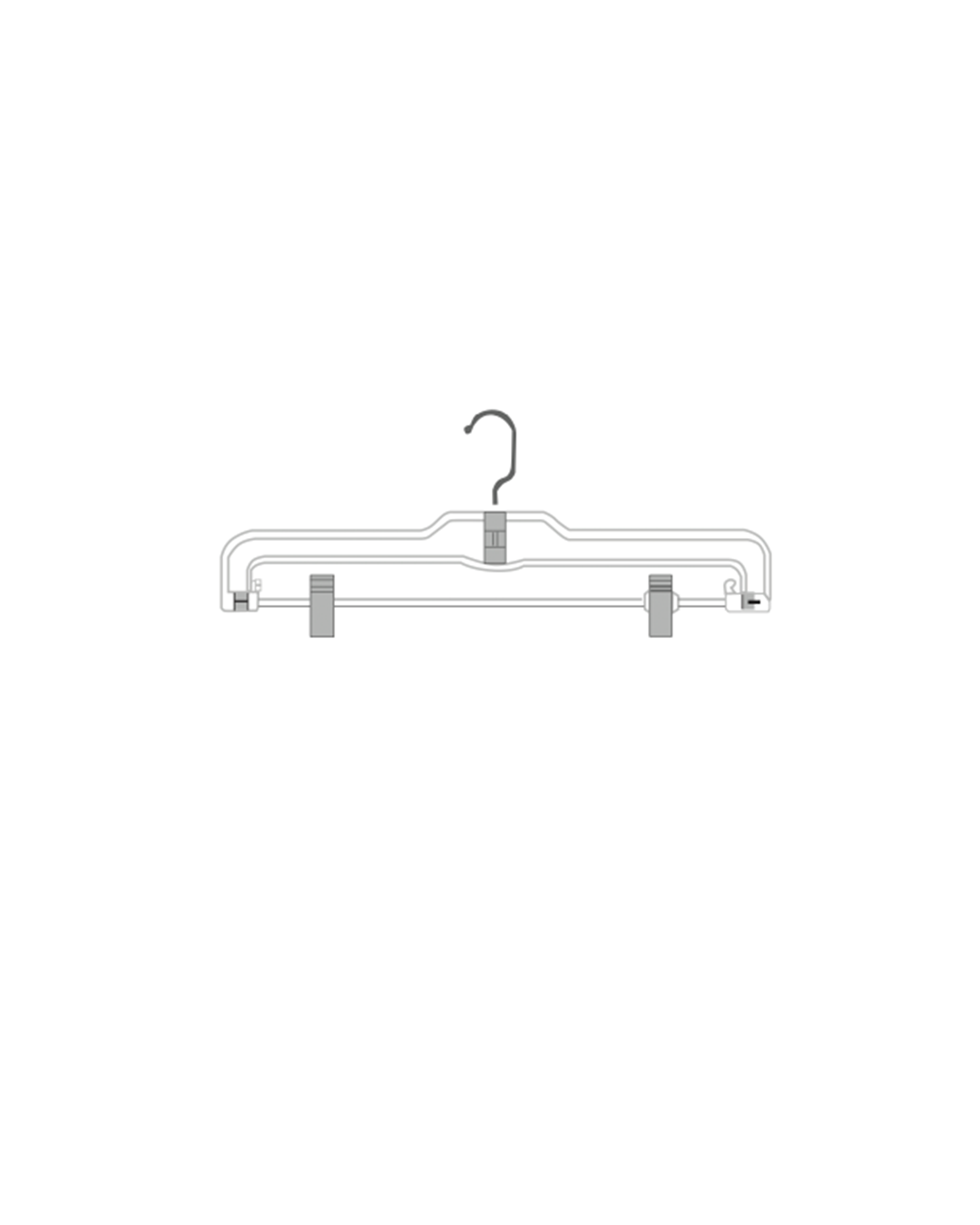 10" Pant Hanger with Metal Clips