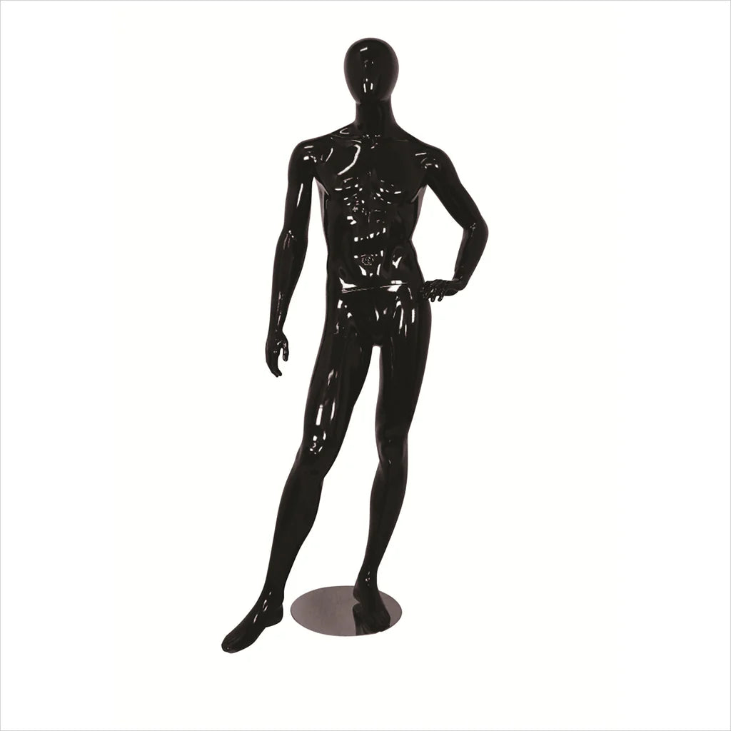 Male Fibre Glass Mannequin - Left Arm Bent + Right Leg Bent
