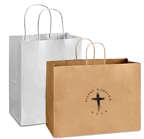 Kraft and White Paper Shopping Bag Collection